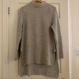 Oatmeal/Grey Mock Neck Sweater